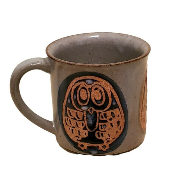 Vintage Kelvin's Owl Mug Coffee Tea Drink Gray Ceramic Pottery Stoneware Japan - Picture 2 of 5